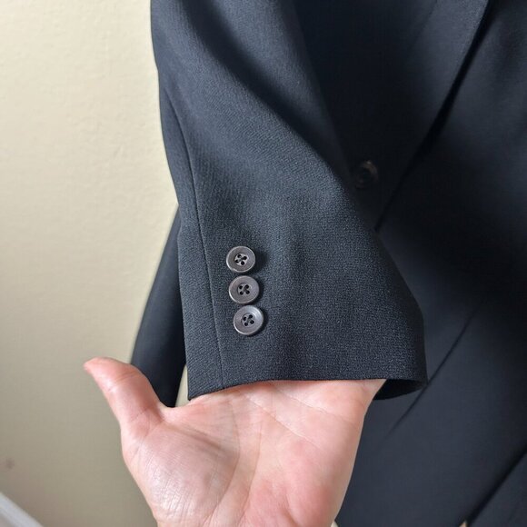 NORDSTROM Preview Collection Black Button Front Blazer Size 6 - Picture 5 of 9